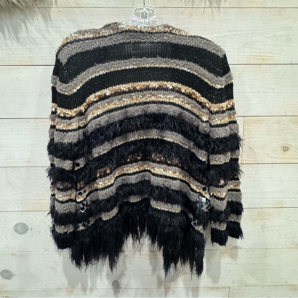 Chicos fuzzy/ elbellished open cardigan sweater - Picture 4 of 6